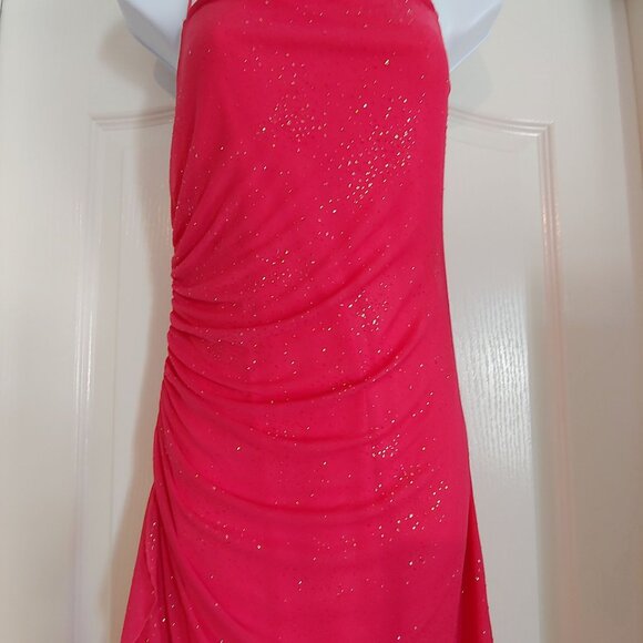 City Triangle Long Sparkly Whimsical Square Neck Dress Watermelon S Y2k 90s - Picture 4 of 10